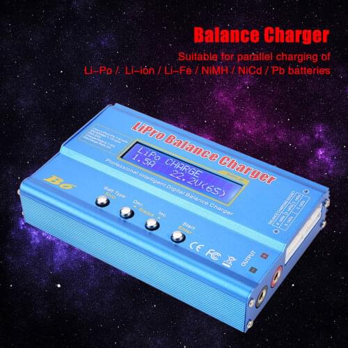 80W 6A Lipo Battery Balance Charger Discharger for LiPo Li-ion Li-Fe LiHV Battery (1-6S) NiMH Battery Balance Charger