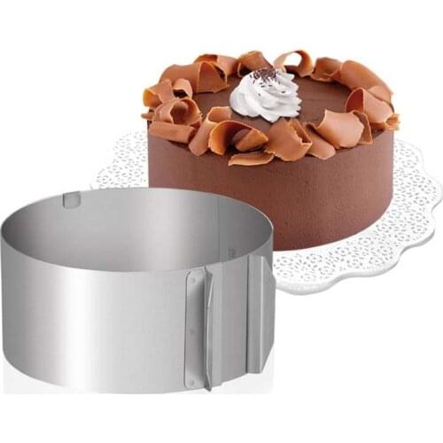 1Pcs Retractable Stainless Steel Circle Mousse Ring Baking Tool Set Cake Mould Mold Size Adjustable Bakeware 15-30cm 6-12inch