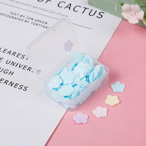 100Pcs Portable Hand Washing Soap Paper Cleaning Soaps Bath Travel Scented Foaming flower Small Scented Foaming Soap