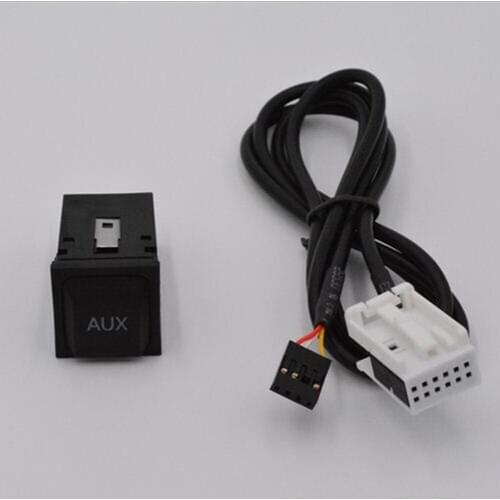 12Pin Car AUX Adapter 3.5mm Female AUX Port Panel Car MP3 Stereo Switch for Volkswagen VW GOLF MK6 Passat RCD510/310/300