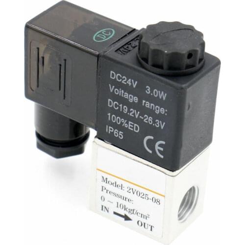 2V025-08 2Port 2Pos 1/4" Electrical Hex Pneumatic Control Air Solenoid Valve Coil 12V 24V 110V 220V 50HZ 6VA