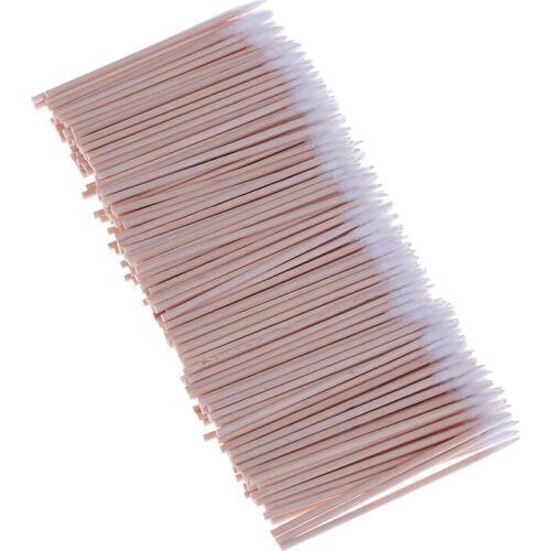 300pcs/lot Makeup Color Wood Handle Cotton Swabs Eyebrow Tattoo Nail Seam Dedicated Dirty Picking Mini Tip Head Cotton Swab