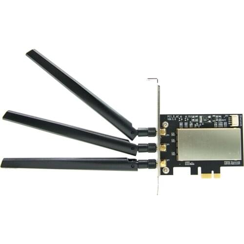 For Broadcom Bcm94360CSAX Bcm943602CS Bcm94331CSAX WLAN Card Desktop PCI-E Converter Adapter + Antenna for Apple WiFi Card