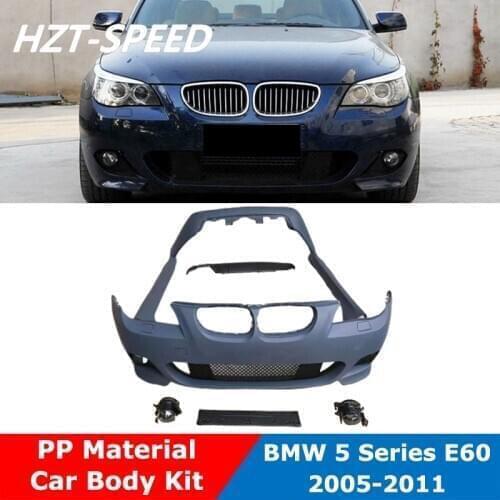 E60 Modify MT Type PP Unpainted Car Body Kit Front Bumper Side Skirts Rear Bumper For BMW 5 Series 525i 523i 528i 530i 05-11
