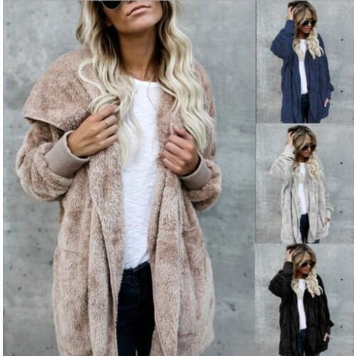 Elegant Faux Fur Coat Women 2018 Autumn Winter Warm Soft Fur Jacket Female Open Stitch Two-Sided Wear Overcoat Casual Outerwear