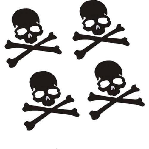 3 SIZE PHANTOM GHOST RIDER SKULL Car Stickers Funny Car Stickers Reflective Decals Black/Silver CT-582
