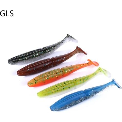 GLS 5 Pcs/Bag New T-tail Soft Lure High-quality Mandarin Fish/Perch Fishing Lure 10cm-9.7g 5 Colors Available