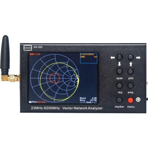 GS-320 23MHz-6200MHz Vector Network Analyzer 6GHz NanoVNA Kit 3.2" Color Screen
