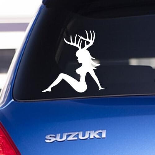 Hunt Buck Girl Decal Hunting Club Antlers Sticker Hollow Sticker Hunter Car Window Vinyl Decal Funny Poster Motorcycle