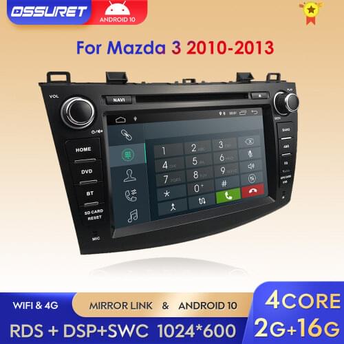 IPS DSP Android 10 Double 2 Din Car DVD Player GPS Navigation Multimedia Player for Mazda 3 Axela 2010-2012 With DAB+ TMPS