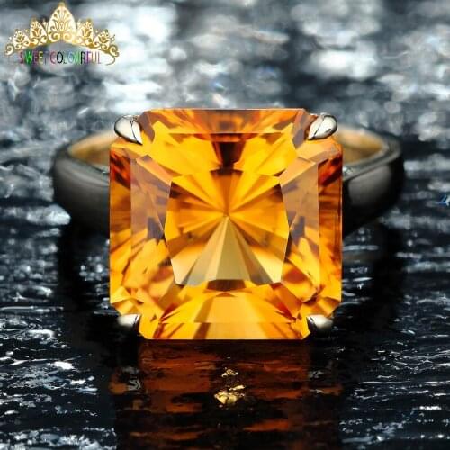 100% 18K Gold 7Ct Natural Citrine Ring With national certificate C-001