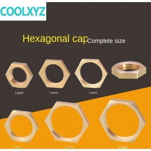 1/2IN and circle biass and cap 1 inch inner wire copper nano screw fastening nut and cap hexagon nut 2Pcs