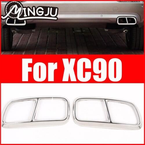 For Volvo XC90 XC 90 2016 2017 2018 2019 2020 2021 Stainless Steel Exhaust Tail Pipe Cover Trim Muffler styling Accessories