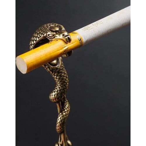 3Pcs Copper Hand Cobra Skull Clip Cigareter Holder Ring Rack Vintage Metal Finger Clip Slim Smoking Accessories Smoker Ring Gift