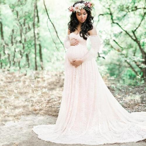 New sexy Lace Maxi Gown Maternity Photography Props Pregnancy Dress Maternity Long Sleeve Dresses For Photo Shoot Pregnant Women