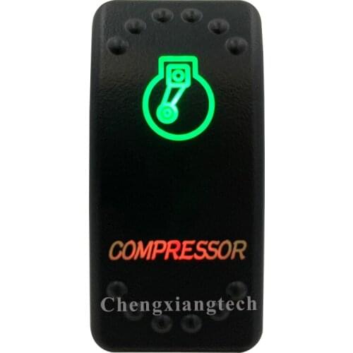 12v 24v, On Off, Up Green & Down Red Led Backlit - Compressor - Laser Rocker Switch for Car Boat Truck Bus Push Switch