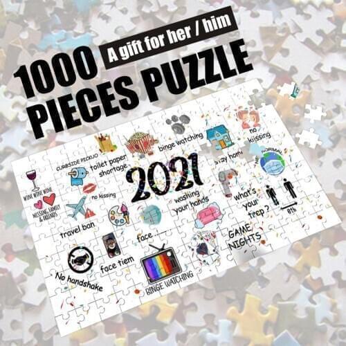 1000Pcs Jigsaw Puzzle 2021 Print Self Assembly Paper DIY Educational Toy Kit