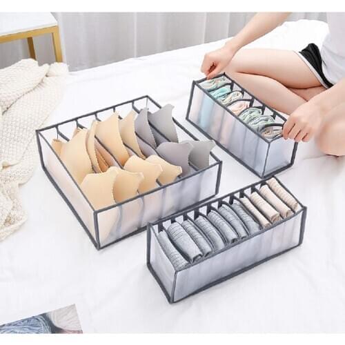 Portable Underwear Storage Compartment Box Foldable Bra Organizer Drawer Socks Storage Box Cabinet Drawer Divider Home Organizer