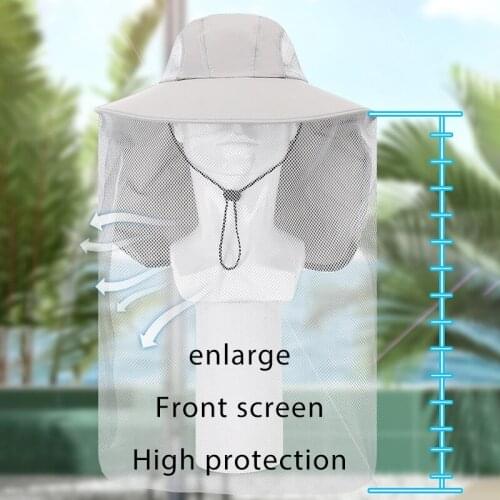 Shawl Sun Hat With Sunscreen Mosquito Veil Increase Brim Sun Hat Uv Protection Neck Sun Hat Fishing Cap Outdoor