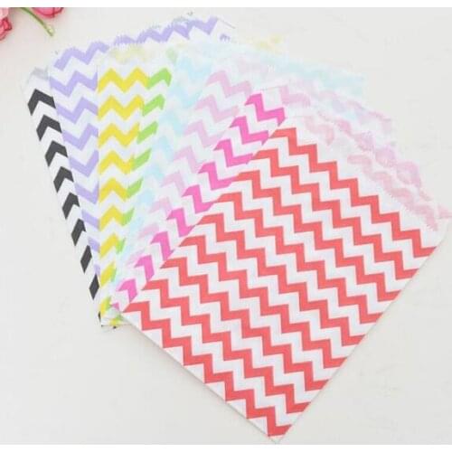 Chevron Polka Dot Stripe Printed Paper Bags in Printed Paper Party Treat Bags Bakery Bags