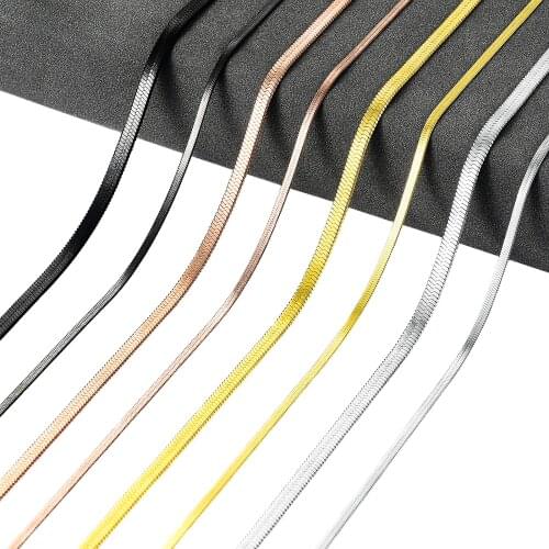 Width 2/5MM Chain Stainless Steel Necklace For Woman Men Gold and Silver Color Fashion Chain Jewelry Gift