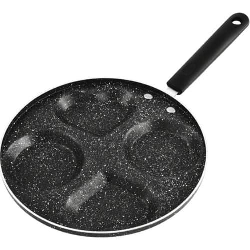 Four-Hole Omelet Pan For Eggs Ham Pan Cake Maker Frying Pans No Oil-Smoke Breakfast Grill Pan Cooking Pot Multifunction Nonstick