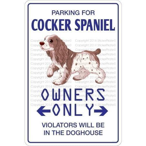StickerPirate Parking for Cocker Spaniel 8" x 12" Metal Novelty Sign Aluminum NS 48