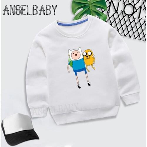 Boys Girls Sweatshirt Kids Adventure Time Finn and Jake Design Hoodies Children Autumn Tops Baby Cotton Clothes,KYT5200