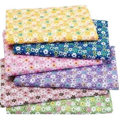 Thin Printed Floral Diy Fabric 100 Polyester Fabric Patchwork For Diy Dolls And Hat Garment Crafts Accessories T7869-1