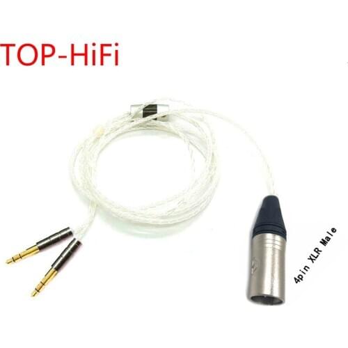 TOP-HiFi 4pin XLR Balanced 8 Cores 7N OCC Silver Plated Headphone Upgrade Cable For /t1 t5p/D7100 D7200/Z7 z1r/SW01 02