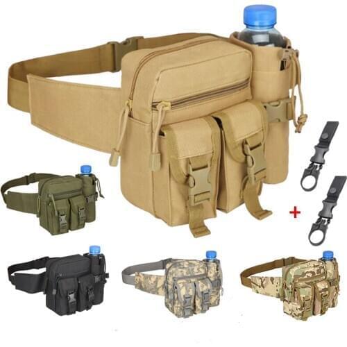 Outdoor Military Waist Bag Tactical Water Bottle Holder Phone Pouch Men Waist Pack for Outdoor Sports Hunting Climbing Camping
