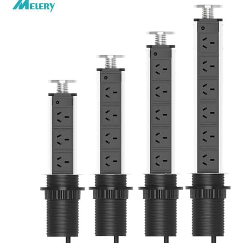 POP Sockets PULL UP Power Strip 3/4/5/6 Way AU Outlets USB Charging Port Kitchen Table Desktop Retractable 1.8m Extenstion Cord