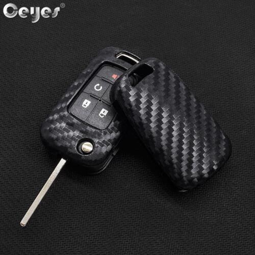 Ceyes Car-Styling Auto Key Carbon Fiber Protect Cover Case For Chevrolet Cruze Vauxhall For Buick Insignia Key Shell Accessories