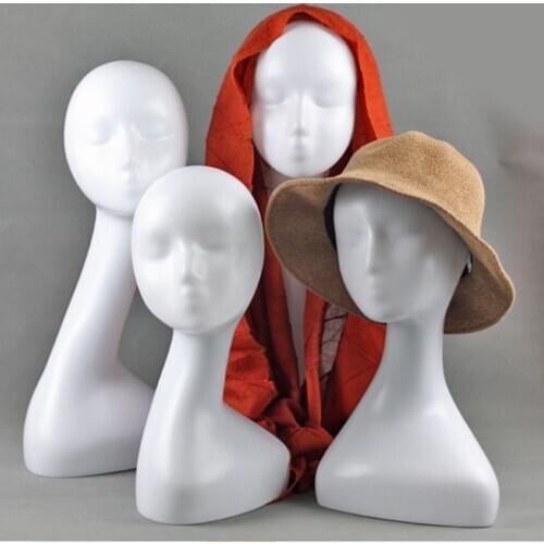 Female Manikin Head Models Mannequin Head Scarf Jewelry Glass Display Holder Hat Cap Display Stand Wig Stands Rack