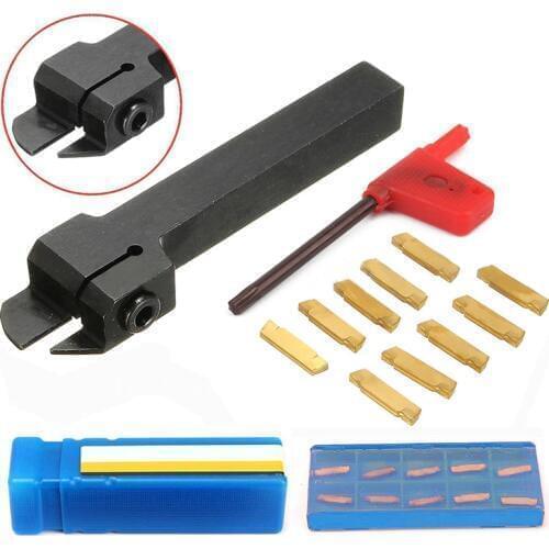 1pcs MGEHR1212-2 Holder Boring Bar Tool with 10pcs MGMN200-G Inserts and Wrench for CNC Lathe Cutter Turning Tools