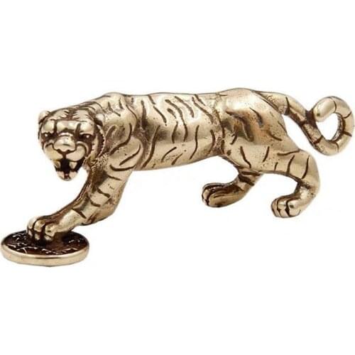 1pcs Retro Brass Punk Tiger Pendant Necklace Key Ring Pendant Creative Gifts leather bag wallet chain diy decoration 51mm (2")