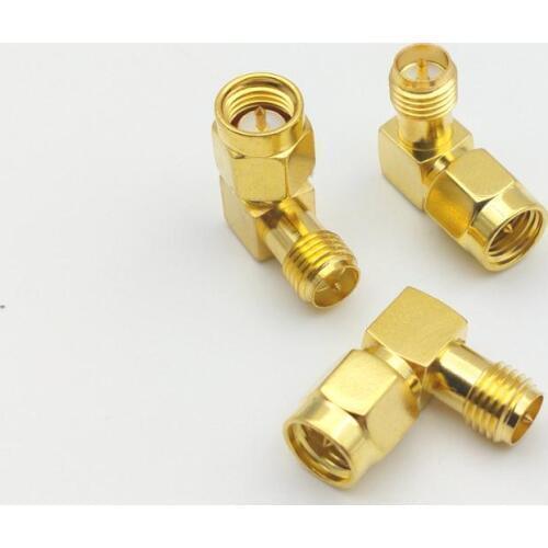 1000pcs SMA right angle elbow male to female coax cable plug connector RF adapter connector