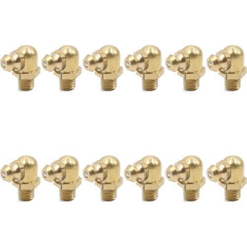 20pcs M6 Thread 1mm Pitch Brass Straight 45 Degree 90 Degree Grease Nipple Fitting for Motorcycle Car