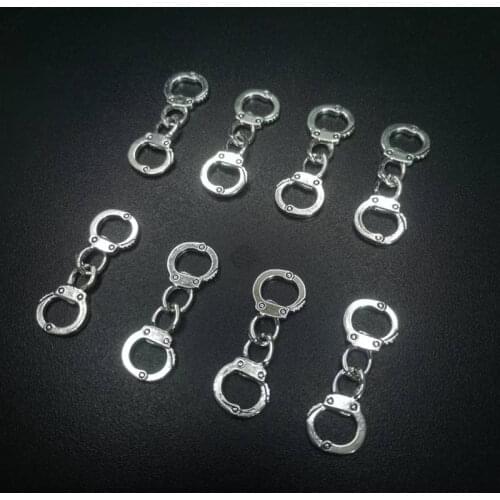 25pcs/lot Alloy Antique Silver 12x32mm Handcuffs Charm Pendant Fit Bracelet Necklace DIY Metal Jewelry Making