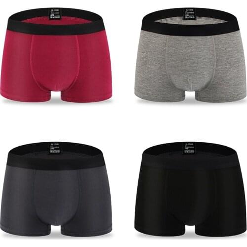 4pcs/lot Mens Sexy Underwear Cotton Boxers Man Breathable Panties Solid Shorts Brand Underpants Plus Size 4xl