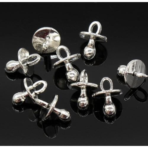 8Pcs 10x15mm Baby Pacifier Charms Antique Silver Color Tone Pendant Findings Diy Aesthetics Accessories Handmade Jewelry Making