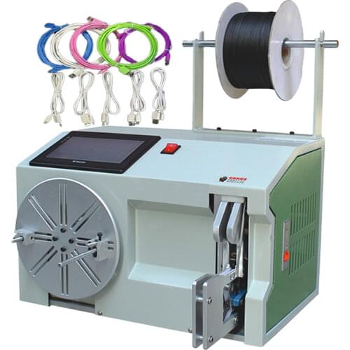 Automatic small touch screen cable wire coil winding machine binding tie machine update from manual hand wire machine 220V 110V
