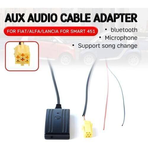 Bluetooth Aux Receiver for Alfa Romeo 159 for Fiat Grande Punto Cable Adapter Hands-free Hifi aux module for 6 Pin CD Head Unit