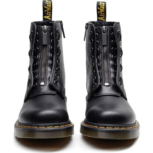 Brand Womens Martin Boots Winter Leather Womens Boots Cool Leisure Men Motorcycle Boots Thick Platform Women Chelsea Boots