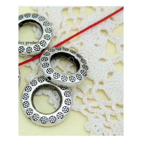 10pcs/lot Tibetan Silver circle bead for bracelet Decorative Metal DIY Jewelry Alloy accessories dsg4x