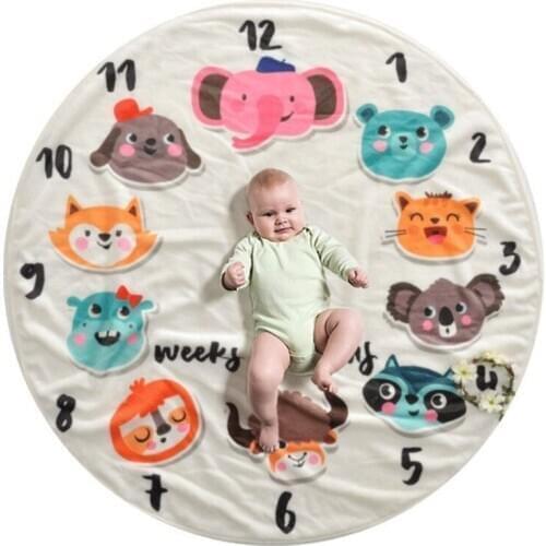 Infant Baby Milestone Blanket Photo Photography Prop Blankets Infant Boy and Girl Wrap Swaddle