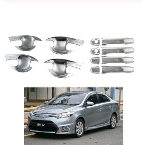 For Toyota Vios Yaris ATIV 2014 2015 2016 door handle bowl cover ABS Chrome Accessories Stickers Car Styling