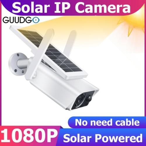 GUUDGO 1080P WIFI Solar IP Camera Outdoor Icsee WiFi Smart Home Security Camera Batteries Power CCTV Camera Video Surveillance