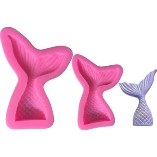 Mermaid Tail Silicone Mold Fondant Cake Mold Cupcake Decorating Tools Kitchen Baking Gum Paste Candy Chocolate Mold Mould