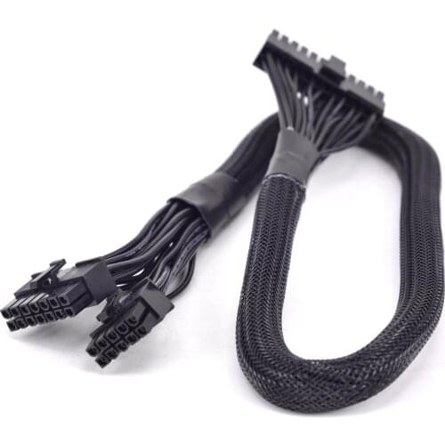 14pin +10pin to 24Pin ATX Power Supply Cable 20+4Pin with Sleevefor Corsair AXi Series AX1500i AX1200i AX860i AX760i Modular